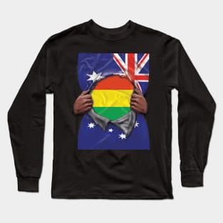 Bolivia Flag Australian Flag Ripped - Gift for Bolivian From Bolivia Long Sleeve T-Shirt